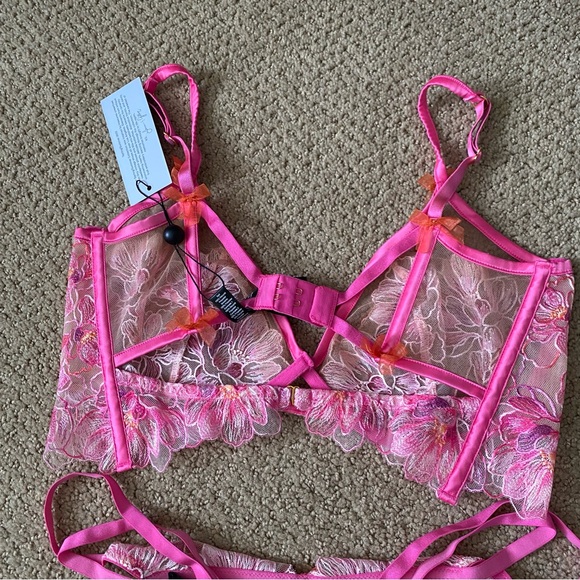 For Love And Lemons Hibiscus Embroidery Bra and Thong Panty - Picture 13 of 13